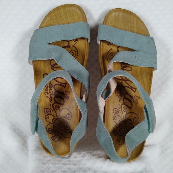 Alegria Suede Leather Ana Sandals Dusty Blue Sz 42EU - Picture 3 of 8